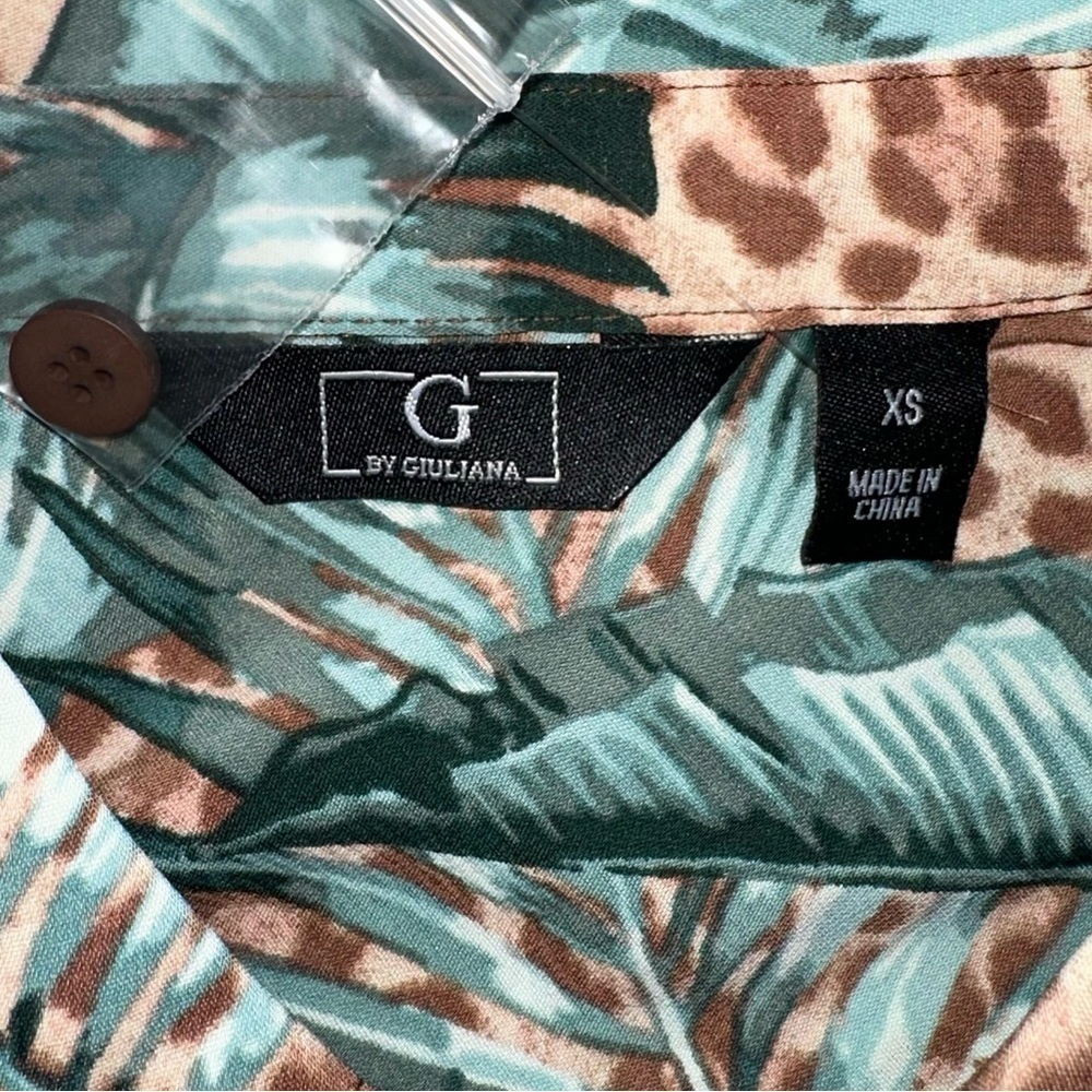 G by GUILIANA Women tropical button up sleeveless cheetah leopard print maxi NWT - Picture 7 of 9